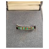 Gold Filled and Gold Plated Jewelry Set with Natural Emeralds - Necklace, Earrings, and Ring