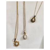 Collection of 3 Gold Filled/Plated Opal Necklaces and Opal Ring with Ruby Accent Necklace