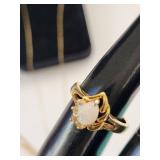 Collection of 3 Gold Filled/Plated Opal Necklaces and Opal Ring with Ruby Accent Necklace