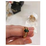 Collection of Gold Filled Rings with Colorful Gemstones - 8 Pieces