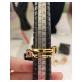 Collection of Gold Filled Rings with Colorful Gemstones - 8 Pieces