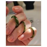 Set of 6 Jade Rings Assorted Sizes and Colors