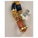 Sterling Silver Gold Plated Multi-Colored Jade Bracelets, 7.5 Inches Long