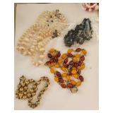 Large Costume Jewelry Necklace Lot Mixed Beads and Colors