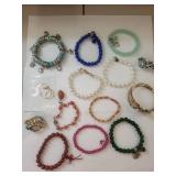 Lot of Costume Jewelry Bracelets Assorted Styles and Materials