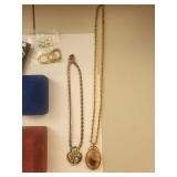Collection of Vintage and Costume Necklaces with Pendants and Lockets