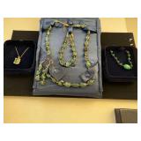 Stauer Spring Emerald Jewelry Collection with Necklace, Bracelet, Earrings and Pendant