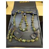 Stauer Spring Emerald Jewelry Collection with Necklace, Bracelet, Earrings and Pendant