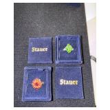 Stauer Chrome Diopside and Red Garnet Rings with Boxes