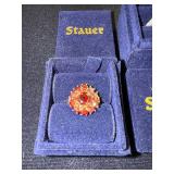 Stauer Chrome Diopside and Red Garnet Rings with Boxes