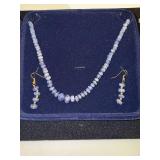 Stauer Ethiopian Opal Necklace and Earring Set with Tanzanite Beaded Necklace and Earrings