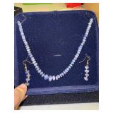 Stauer Ethiopian Opal Necklace and Earring Set with Tanzanite Beaded Necklace and Earrings