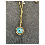 Vintage REJA Earrings, Evil Eye Necklace, and Enamel Earrings Set