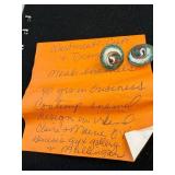 Vintage REJA Earrings, Evil Eye Necklace, and Enamel Earrings Set