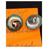 Vintage REJA Earrings, Evil Eye Necklace, and Enamel Earrings Set