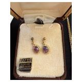 Vintage Idaho Opal Jewelry Set with Earrings, Pendant, and Chain in Gold-Filled Setting