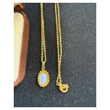 Vintage Idaho Opal Jewelry Set with Earrings, Pendant, and Chain in Gold-Filled Setting