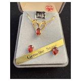Melini Genuine Stone Necklace and Earring Set in Gift Box