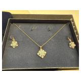 Collection of 3 Jewelry Sets: Aquamarine Necklaces and Earring Sets with Stauer Gold Tone Necklace and Earrings