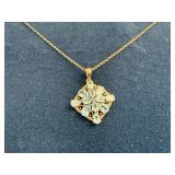 Collection of 3 Jewelry Sets: Aquamarine Necklaces and Earring Sets with Stauer Gold Tone Necklace and Earrings