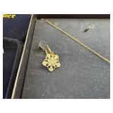 Collection of 3 Jewelry Sets: Aquamarine Necklaces and Earring Sets with Stauer Gold Tone Necklace and Earrings