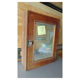 Vintage Oak Medicine Cabinet, 19"x15"x5"