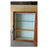 Vintage Oak Medicine Cabinet, 19"x15"x5"