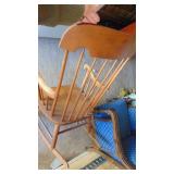 Vintage Fabric Chair and Wooden Rocker