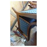 Vintage Fabric Chair and Wooden Rocker