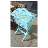 Sewing Cabinet, Bookcase, Childs Rolling Cart and Painted Table