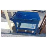 Sewing Cabinet, Bookcase, Childs Rolling Cart and Painted Table