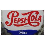 Large Repro Pepsi Cola Button Sign, 28" Rd