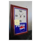 Pepsi Battery Clock, 18" x12"