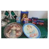 Lot of Pepsi items, Tin, 2-Cars, S&P and 2 Trays