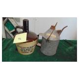 Jack Danniels Jug and Vintage Small Metal Can