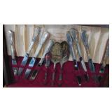 Rodger Bros "Aderation" Silverplate Silverware, 8 Place Setting with Serving Pcs