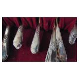 Rodger Bros "Aderation" Silverplate Silverware, 8 Place Setting with Serving Pcs