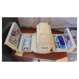 Singer Sewing Machine in Cabinet and Sewing Box