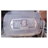 Singer Sewing Machine in Cabinet and Sewing Box