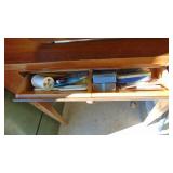 Singer Sewing Machine in Cabinet and Sewing Box