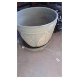 2- Metal Hanging Plant Holder, Vintage 14" RRP CO Roseville USA Pot with Bottom Dish Asis