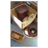Selection of Baskets, 1-Longberger, Cheese Box and Newer Suitcase Storage Pc