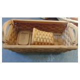 Selection of Baskets, 1-Longberger, Cheese Box and Newer Suitcase Storage Pc
