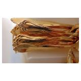 Set of Gold Colored Stainless Silverware Set, Approx 98Pcs