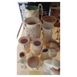 Selection of Cream/White Vases and Planters (some asis)