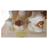 Selection of Cream/White Vases and Planters (some asis)
