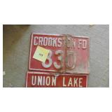 3-Vintage Metal Fire Number Signs