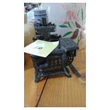 4-Pottery Pcs and Cast Iron Toy Stove