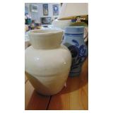 4-Pottery Pcs and Cast Iron Toy Stove