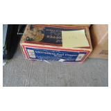 Vintage Adding Machine, Meat Grinders and Box of State Plates